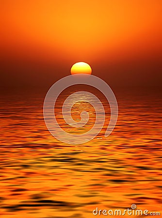 Golden Orb Sunset Stock Photo