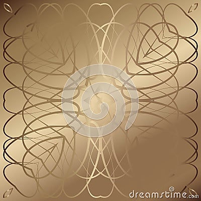 Golden ornament pattern on golden background Stock Photo