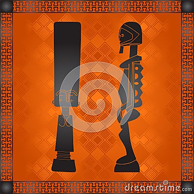 Golden ornaments of African countries and tribes Vector Illustration