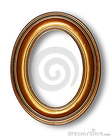 Golden oval frame Stock Photo