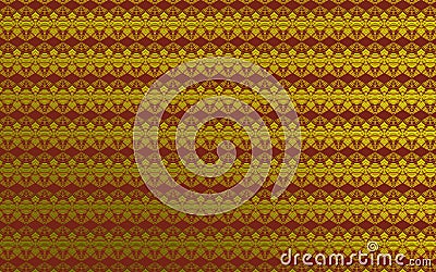 Golden over redish background of tribute to baroque embroidery Stock Photo