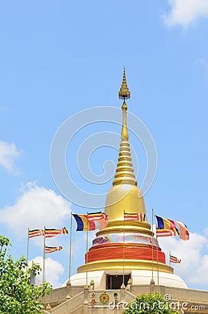 Golden Pagoda blue sky Stock Photo