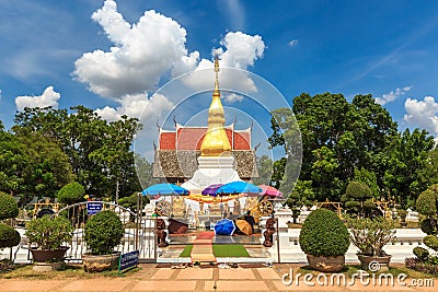 Golden pagoda in Phra That Kham Kaen, Khon Kaen, Thailand Stock Photo