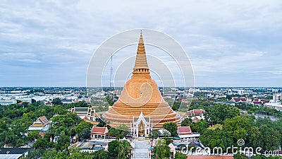 Golden pagoda Phra Pathom Chedi of Nakhon Pathom province Asia T Stock Photo