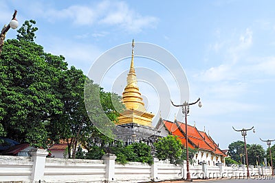 Golden Pagoda - Thailand Northern Art Temple Stock Photo