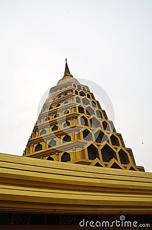 Golden Pagoda at Wat Tha-it , Angthong Thailand Stock Photo