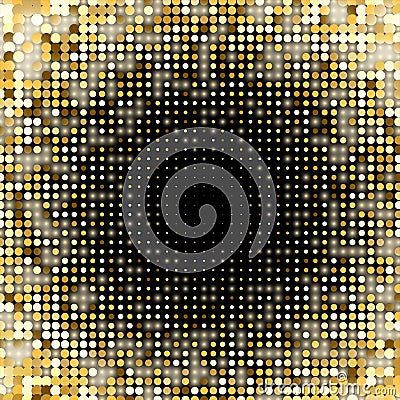 Golden paillettes shiny background Vector Illustration