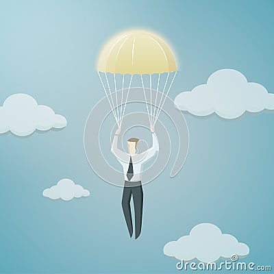 Golden parachute of chief executive officer Vector Illustration