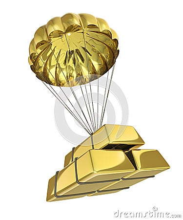 Golden Parachute Stock Photo