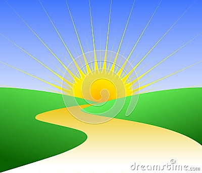 Golden Path Bright Future/eps Vector Illustration