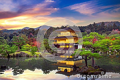 The Golden Pavilion. Kinkakuji Temple in Kyoto, Japan Stock Photo