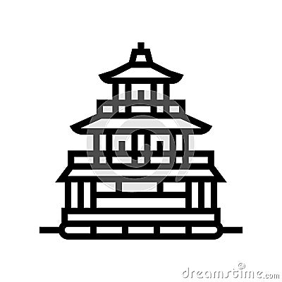 golden pavilion line icon vector illustration Vector Illustration