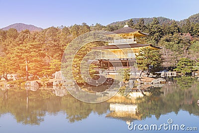 Golden pavilion temple Kinkakuji temple Stock Photo