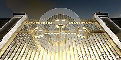 The Golden Pearly Gates Of Heaven Stock Photo