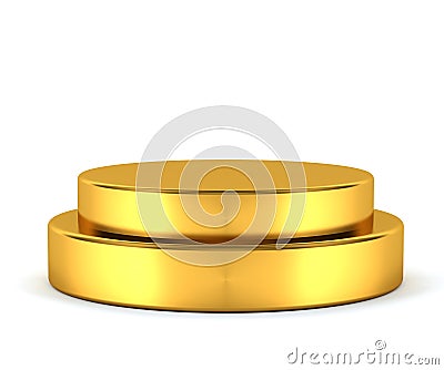 Golden pedestal - winner Stock Photo