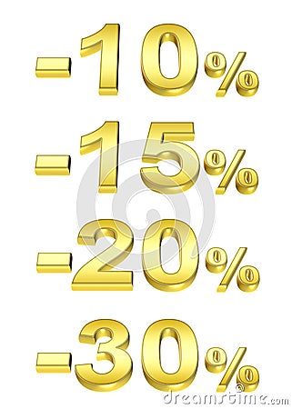 Golden percent Stock Photo