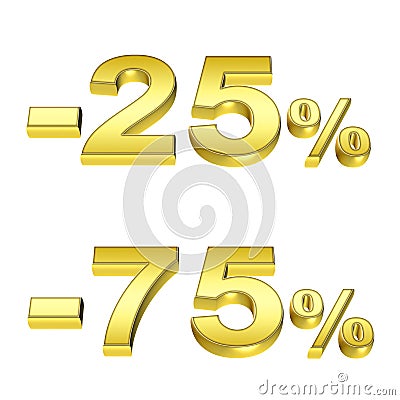 Golden percent Stock Photo