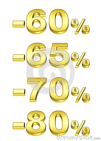 Golden percent Stock Photo