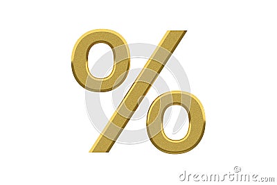 Golden Percent Sign Stock Photo