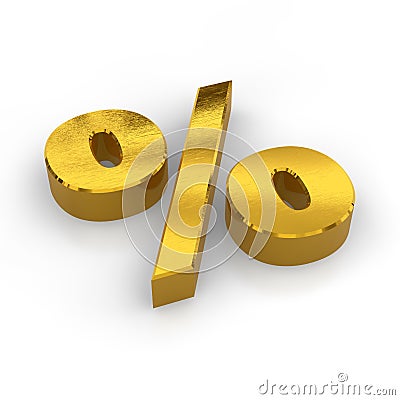 Golden percent symbol Stock Photo