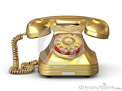 Golden phone Stock Photo