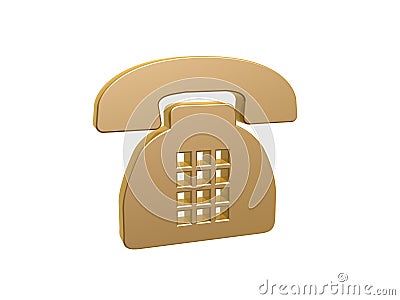 Golden phone Stock Photo