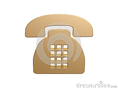 Golden phone Stock Photo