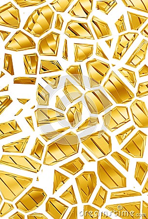 Golden pieces modern 3d design Stock Photo