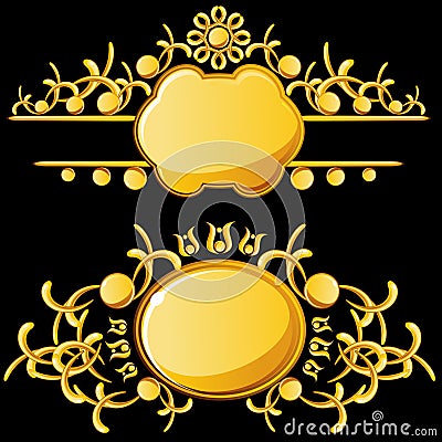 Golden plates with copy space Vector Illustration