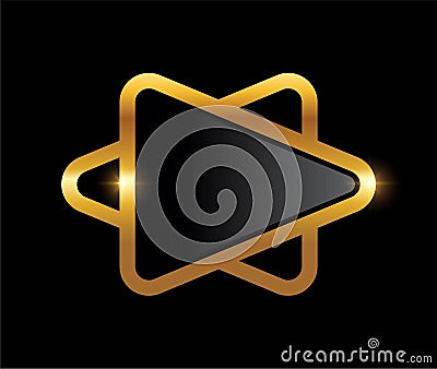 Golden Play Button Logo Vector Illustration Vector Illustration