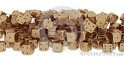 Golden playing dice Stock Photo