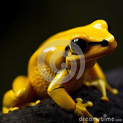Golden Poison Dart Frog Macro Photography Stock Photo