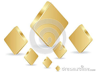 Golden poker element - rhombus Vector Illustration