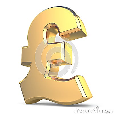 Golden pound currency sign Stock Photo