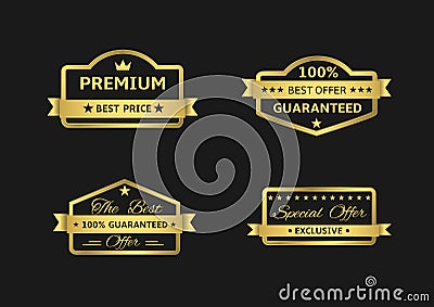 Golden Premium labels Vector Illustration