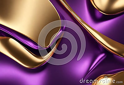 Golden purple gradient luxury abstract background. AI generated Stock Photo