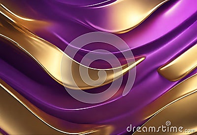 Golden purple gradient luxury abstract background. AI generated Stock Photo