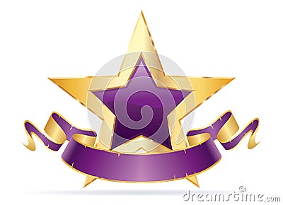 Purple star purple banner sharp Vector Illustration