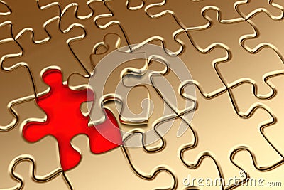 Golden puzzle Stock Photo