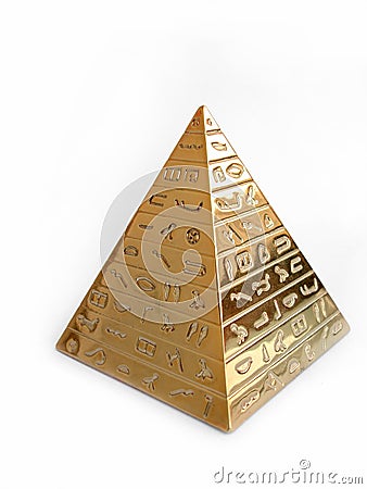 Golden Pyramid With Hieroglyphs On A White Background Stock Photos ...
