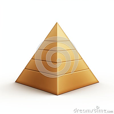 Golden Pyramid On White Background - Vector Illustration Stock Photo