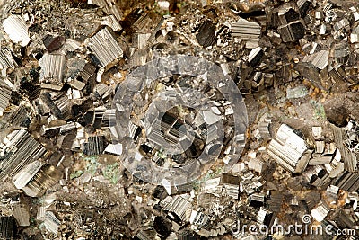 Golden pyrite mineral Stock Photo