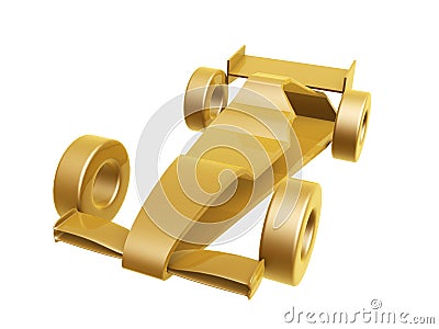 Golden race car curve Stock Photo