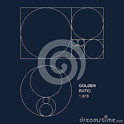 Golden ratio vector elements for designers Vector Illustration