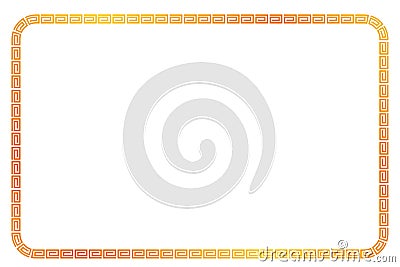 Golden rectangle Frame for Certificate, Placard Go Xi Fat Cai, Imlek Moment or other China Related Vector Illustration