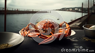 Golden red King Crab seafood Delicious meal food photography Stock Photo