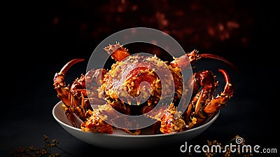 Golden red King Crab seafood Delicious meal food photography Stock Photo