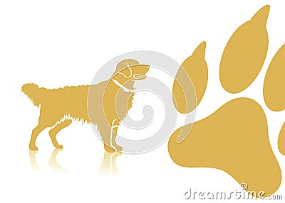 Golden retriever background Vector Illustration