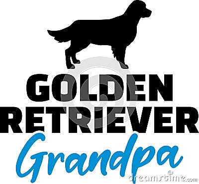 Golden Retriever Grandpa Vector Illustration