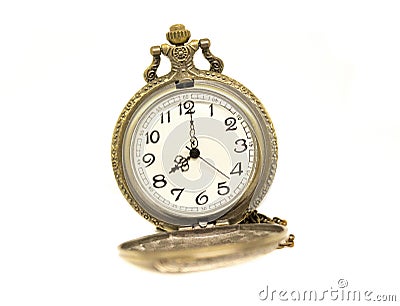 Golden retro stopwatch Stock Photo